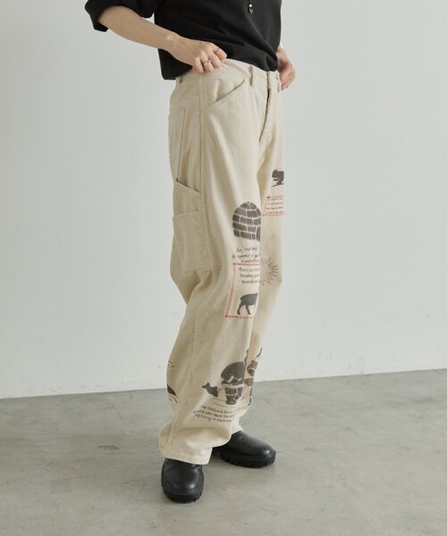 ear PAPILLONNER(イアパピヨネ)の「Kendai×SUM1 STYLE別注コーデュロイパンツ 【SUM1 STYL(その他パンツ・レディース・ホワイト・FREE)」の4枚目の写真