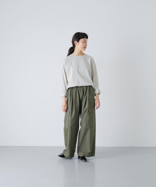 かぐれ（カグレ）の「ナローボーダーロングカットソー（Tシャツ/カットソー・レディース・ブラック/オフホワイト・FREE）」の13枚目の写真