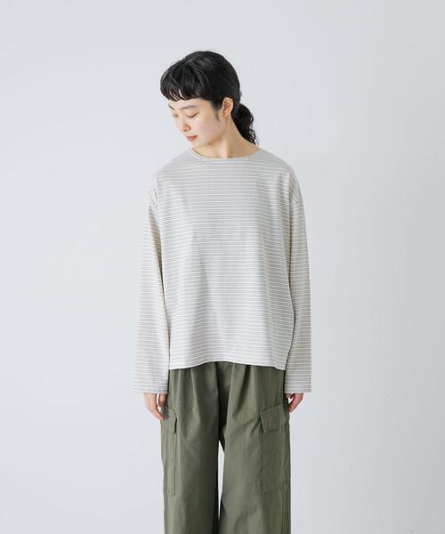かぐれ（カグレ）の「ナローボーダーロングカットソー（Tシャツ/カットソー・レディース・ブラック/オフホワイト・FREE）」の15枚目の写真