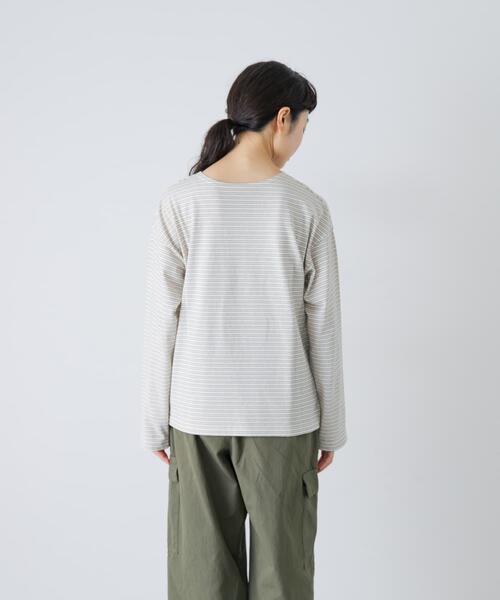 かぐれ（カグレ）の「ナローボーダーロングカットソー（Tシャツ/カットソー・レディース・ブラック/オフホワイト・FREE）」の17枚目の写真