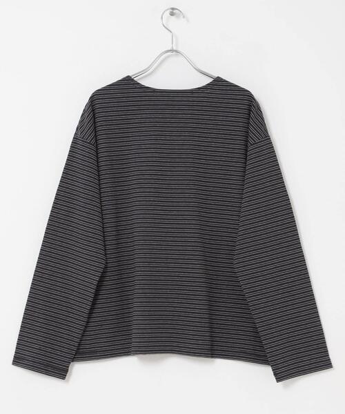 かぐれ（カグレ）の「ナローボーダーロングカットソー（Tシャツ/カットソー・レディース・ブラック/オフホワイト・FREE）」の6枚目の写真