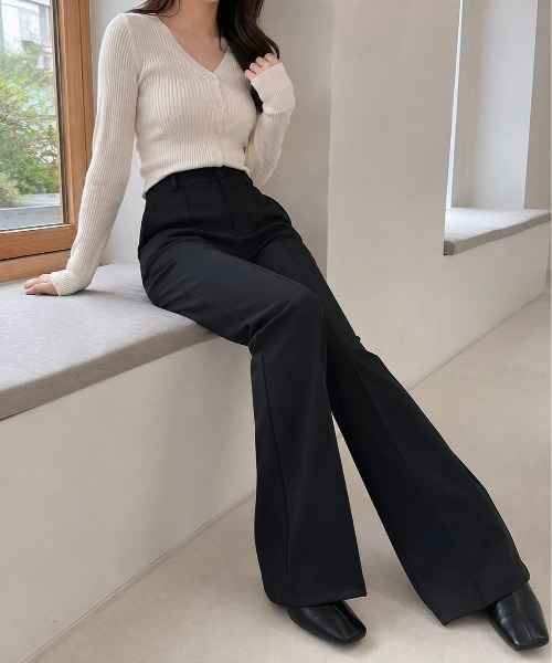 Mku Ekta（ムクエクタ）の「ハイウエストセンタープレススリムフィットフレアパンツ（その他パンツ・レディース・ブラック・XL/L/S）」の11枚目の写真