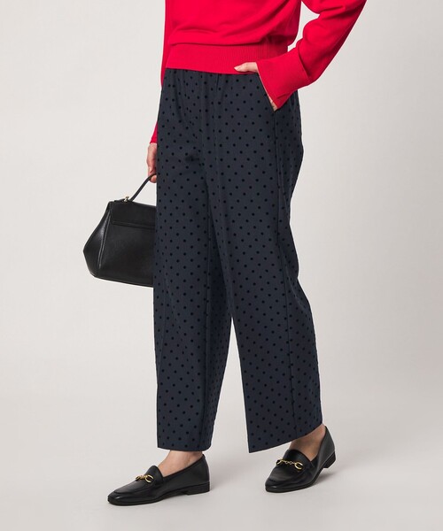 green label relaxing（グリーンレーベルリラクシング）の「［size SHORT/TALLあり］キモウ ドット ニーハイフレアパンツ（その他パンツ・レディース・ネイビー/ブラック・42/38/36/40/34/SHORT/TALL/44）」の4枚目の写真