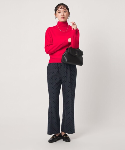 green label relaxing（グリーンレーベルリラクシング）の「［size SHORT/TALLあり］キモウ ドット ニーハイフレアパンツ（その他パンツ・レディース・ネイビー/ブラック・42/38/36/40/34/SHORT/TALL/44）」の5枚目の写真