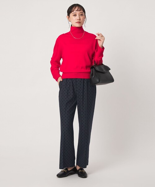 green label relaxing（グリーンレーベルリラクシング）の「［size SHORT/TALLあり］キモウ ドット ニーハイフレアパンツ（その他パンツ・レディース・ネイビー/ブラック・42/38/36/40/34/SHORT/TALL/44）」の6枚目の写真