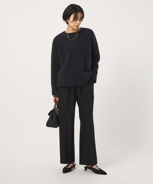 green label relaxing（グリーンレーベルリラクシング）の「［size SHORT/TALLあり］キモウ ドット ニーハイフレアパンツ（その他パンツ・レディース・ネイビー/ブラック・42/38/36/40/34/SHORT/TALL/44）」の8枚目の写真