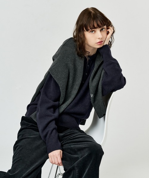 WETTEMPT(ウィテンプト)の「BRUSHED HENLEY NECK KNIT / ブラッシュドヘンリーネックニット(ニット/セーター・メンズ・チャコールグレー/ネイビー/ブラウン・SMALL/MEDIUM/LARGE)」の18枚目の写真