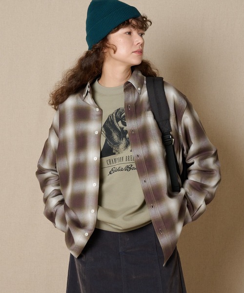 Eddie Bauer（エディーバウアー）の「エディーズクラシック 長袖 フランネルシャツ（シャツ/ブラウス・メンズ・ライトグレー系/ネイビー系/ダークブラウン系・S/M/L/XL/XXL）」の11枚目の写真