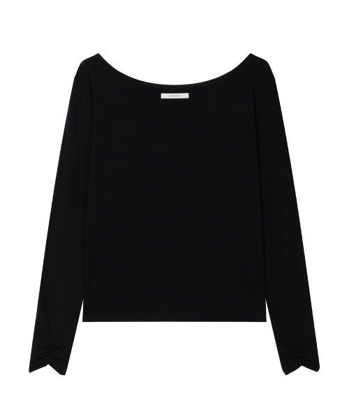 UGLY SHADOW(アグリーシャドウ)の「ボートベーシックTシャツ(ブラック)(Tシャツ/カットソー・レディース・その他・FREE)」の2枚目の写真