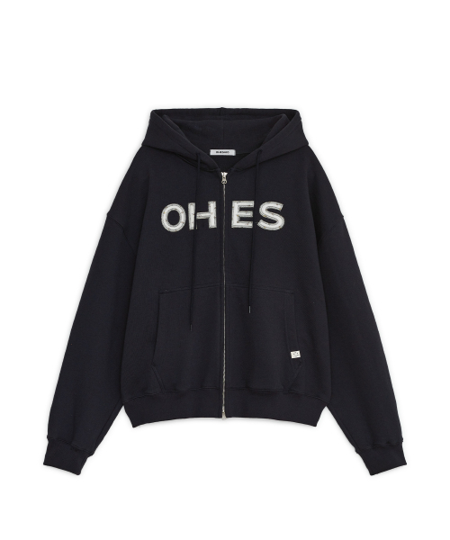OHESHIO(オヘシオ)の「ロゴパッチ フーデッドジップアップ、フローラルネイビー(パーカー・レディース・その他・FREE)」の5枚目の写真