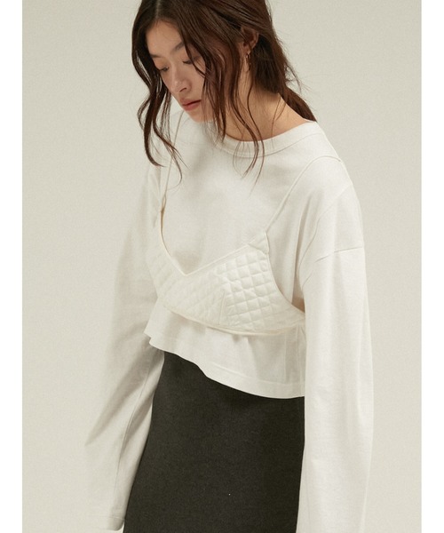 LA PEAU DE GEM(ラポドゥジェム)の「ベロアリバーシブルビスチェ / 【 LA PEAU DE GEM 】 velor reversible bustier(シャツ/ブラウス・レディース・ホワイト/ブラック/ブラウン・FREE)」の18枚目の写真