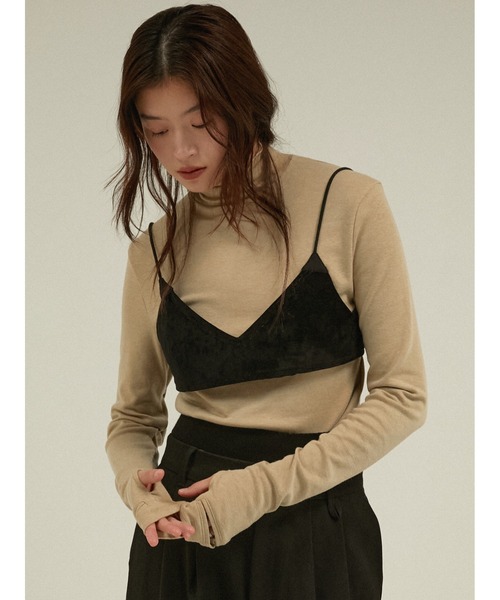 LA PEAU DE GEM(ラポドゥジェム)の「ベロアリバーシブルビスチェ / 【 LA PEAU DE GEM 】 velor reversible bustier(シャツ/ブラウス・レディース・ホワイト/ブラック/ブラウン・FREE)」の7枚目の写真