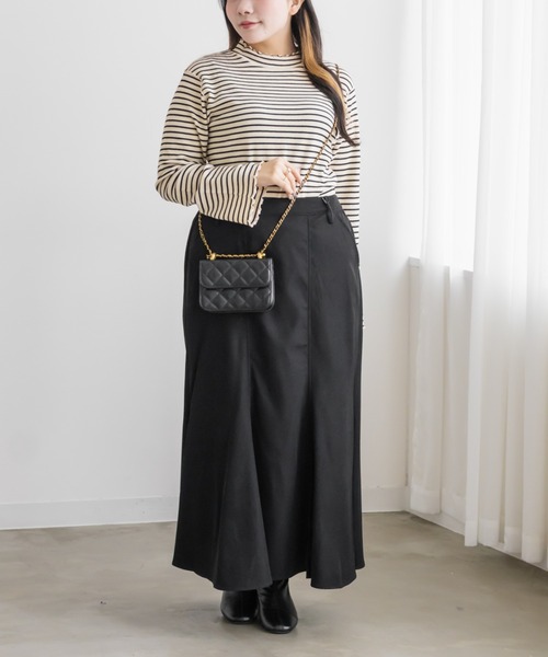 CLETTE(クレット)の「プチハイネックフレアスリーブプルオーバー(Tシャツ/カットソー・レディース・その他/アイボリー/ブラック・3L/4L/LL)」の14枚目の写真