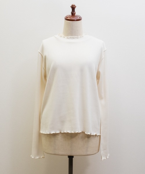 CLETTE(クレット)の「プチハイネックフレアスリーブプルオーバー(Tシャツ/カットソー・レディース・その他/アイボリー/ブラック・3L/4L/LL)」の16枚目の写真