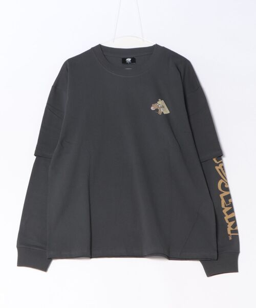 公式】トムとジェリー 加工風プリント袖レイヤードロンT（Tシャツ