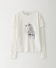 レイヤードグラフィックTシャツ_ホワイト