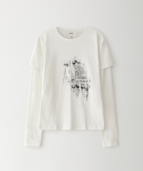 BLUESUNFLOWER(ブルーサンフラワー)の「レイヤードグラフィックTシャツ_ホワイト(Tシャツ/カットソー・レディース・その他・2/1)」の1枚目の写真