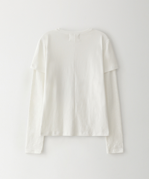 BLUESUNFLOWER(ブルーサンフラワー)の「レイヤードグラフィックTシャツ_ホワイト(Tシャツ/カットソー・レディース・その他・2/1)」の2枚目の写真