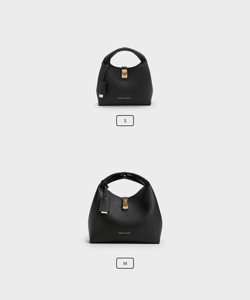 CHARLES & KEITH(チャールズ & キース)の「Chance ミニチャンス ターンロック バケットバッグ(ショルダーバッグ・レディース・チョコ/ピンク系その他3/ブラック・S)」の22枚目の写真