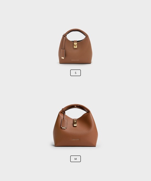 CHARLES & KEITH(チャールズ & キース)の「Chance ミニチャンス ターンロック バケットバッグ(ショルダーバッグ・レディース・チョコ/ピンク系その他3/ブラック・S)」の17枚目の写真