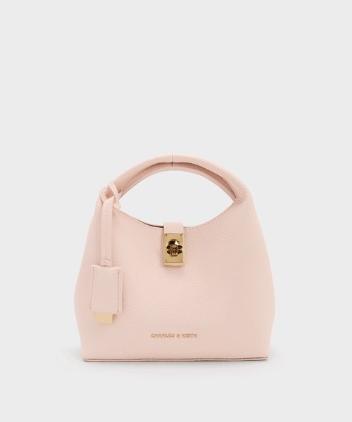 CHARLES & KEITH(チャールズ & キース)の「Chance ミニチャンス ターンロック バケットバッグ(ショルダーバッグ・レディース・チョコ/ピンク系その他3/ブラック・S)」の18枚目の写真