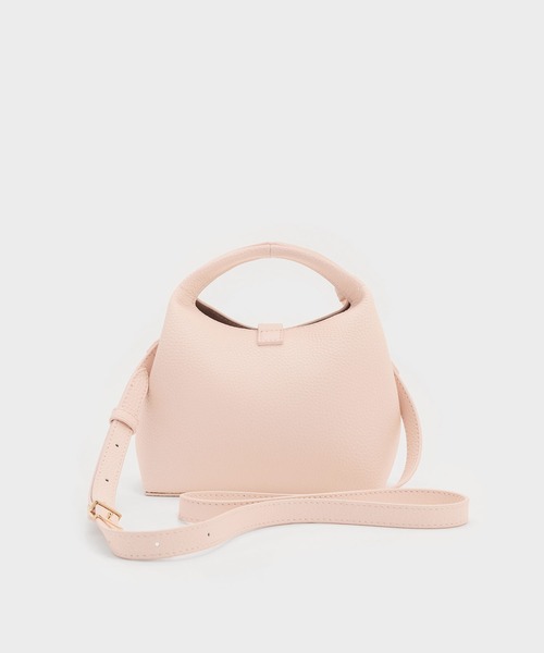 CHARLES & KEITH(チャールズ & キース)の「Chance ミニチャンス ターンロック バケットバッグ(ショルダーバッグ・レディース・チョコ/ピンク系その他3/ブラック・S)」の10枚目の写真