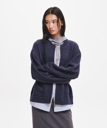 GENERAL IDEA（ジェネラルアイデア）の「【GENERAL IDEA】シャツレイヤードヘアリージップカーディガン / SHIRT-LAYERED HAIRY CARDIGAN（カーディガン/ボレロ）」