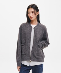 GENERAL IDEA（ジェネラルアイデア）の「【GENERAL IDEA】シャツレイヤードヘアリージップカーディガン / SHIRT-LAYERED HAIRY CARDIGAN（カーディガン/ボレロ）」