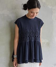 green label relaxing | CB C ヨウリュウ モチーフレース N/SL ブラウス(シャツ/ブラウス)