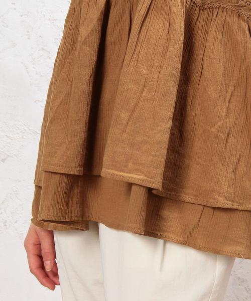 green label relaxing(グリーンレーベルリラクシング)の「CB C ヨウリュウ モチーフレース N/SL ブラウス◆(シャツ/ブラウス・レディース・オフホワイト/ブラウン/ネイビー・FREE)」の13枚目の写真