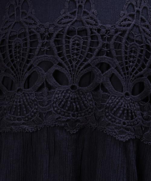 green label relaxing(グリーンレーベルリラクシング)の「CB C ヨウリュウ モチーフレース N/SL ブラウス◆(シャツ/ブラウス・レディース・オフホワイト/ブラウン/ネイビー・FREE)」の8枚目の写真