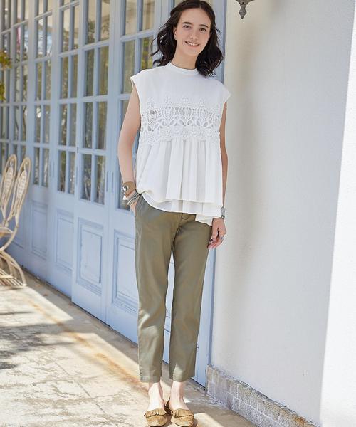 green label relaxing(グリーンレーベルリラクシング)の「CB C ヨウリュウ モチーフレース N/SL ブラウス◆(シャツ/ブラウス・レディース・オフホワイト/ブラウン/ネイビー・FREE)」の18枚目の写真