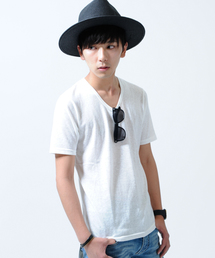 GRAND GLOBAL / ヴィンテージUネックTシャツ			