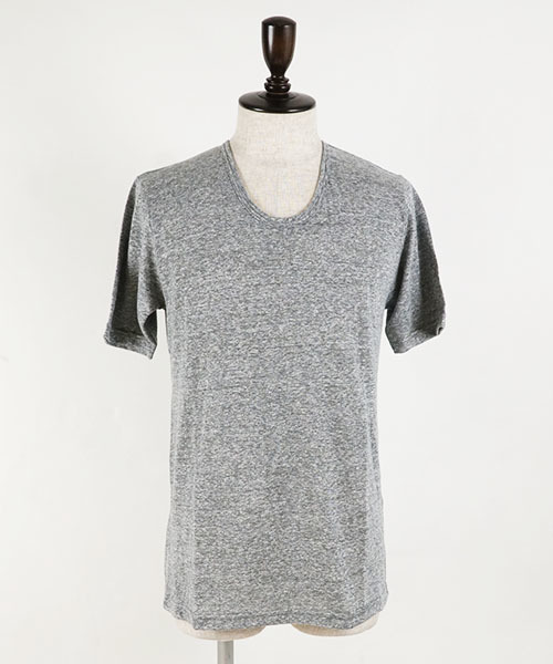 GRAND GLOBAL(グランドグローバル)の「GRAND GLOBAL / ヴィンテージUネックTシャツ (Tシャツ/カットソー・メンズ・ホワイト/グレー/ブルー・42/38/40)」の4枚目の写真