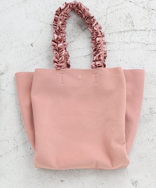 one after another NICE CLAUP(ワンアフターアナザーナイスクラップ)の「フリルA4BAG(トートバッグ・レディース・チャコールグレー/ライトグレー/ピンク・ONE SIZE)」の1枚目の写真