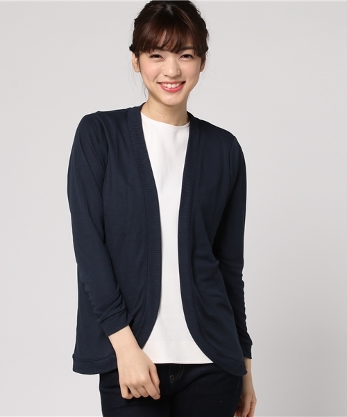 Honeys（ハニーズ）の「ラウンドカーディガン（カーディガン/ボレロ・レディース・ネイビー/イエロー/オレンジ/ブラック/オフホワイト/グレー/ピンク・M/L/LL）」の5枚目の写真