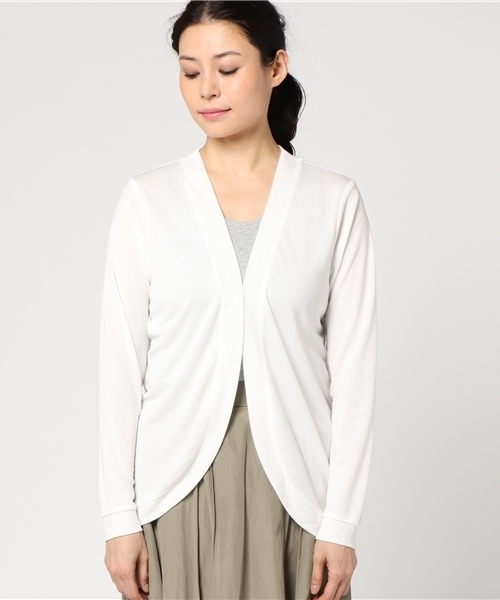 Honeys（ハニーズ）の「ラウンドカーディガン（カーディガン/ボレロ・レディース・ネイビー/イエロー/オレンジ/ブラック/オフホワイト/グレー/ピンク・M/L/LL）」の8枚目の写真