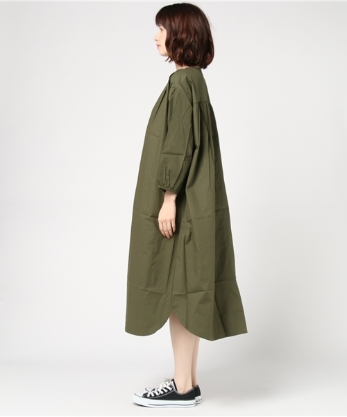 MERLOT（メルロー）の「ダブルボタンパフスリーブシャツワンピース7143（シャツワンピース・レディース・ブラック/カーキ・FREE）」の4枚目の写真