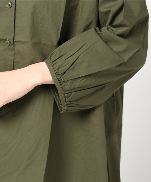 MERLOT（メルロー）の「ダブルボタンパフスリーブシャツワンピース7143（シャツワンピース・レディース・ブラック/カーキ・FREE）」の7枚目の写真