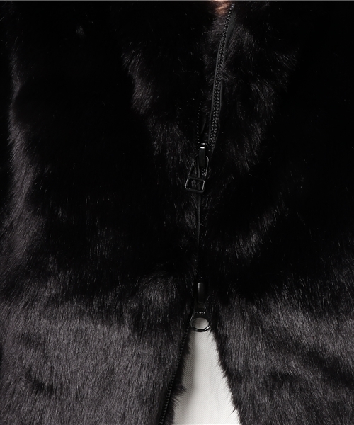 KIFFE（キッフェ）の「KIFFE:フェイクファージャケット（ブルゾン・レディース・ブラック/ブラウン・ONE SIZE）」の5枚目の写真