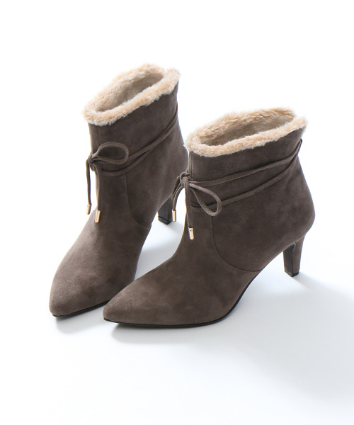 PICHE ABAHOUSE(ピシェ アバハウス)の「2WAYリボンファーブーツ(ブーツ・レディース・グレー/ネイビー/ブラック・35/38/36/37/39/40/34)」の2枚目の写真