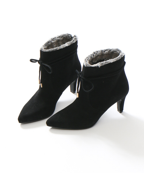 PICHE ABAHOUSE(ピシェ アバハウス)の「2WAYリボンファーブーツ(ブーツ・レディース・グレー/ネイビー/ブラック・35/38/36/37/39/40/34)」の1枚目の写真