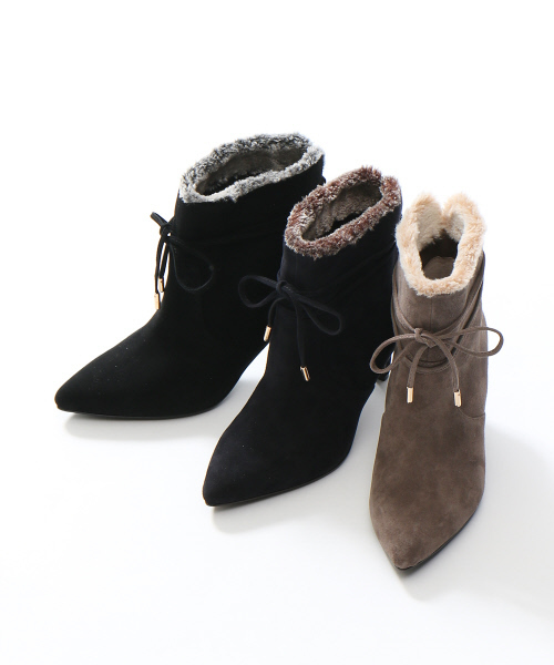 PICHE ABAHOUSE(ピシェ アバハウス)の「2WAYリボンファーブーツ(ブーツ・レディース・グレー/ネイビー/ブラック・35/38/36/37/39/40/34)」の4枚目の写真