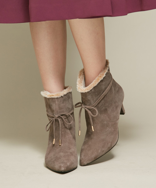 PICHE ABAHOUSE(ピシェ アバハウス)の「2WAYリボンファーブーツ(ブーツ・レディース・グレー/ネイビー/ブラック・35/38/36/37/39/40/34)」の12枚目の写真