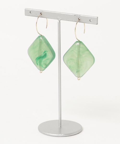 TONE SELECT GOODS(トーンセレクトグッズ)の「【glou】Fake Stone Pierce L(ピアス(両耳用)・レディース・ホワイト/ブラック/グリーン/パープル/イエロー/オレンジ/レッド/ブラウン/グレー/ブルー/ライトグリーン/クリーム・FREE)」の7枚目の写真