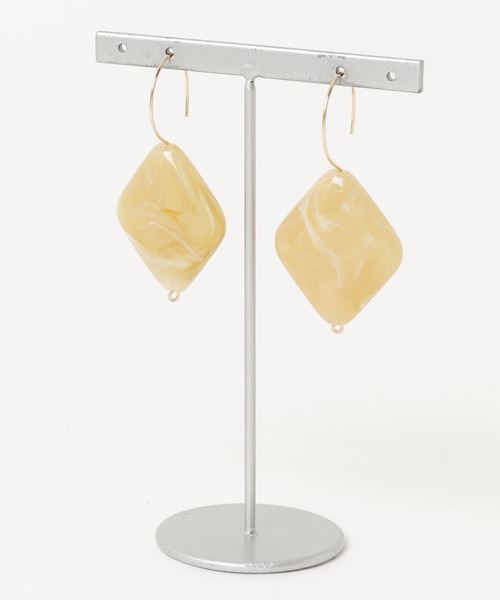 TONE SELECT GOODS(トーンセレクトグッズ)の「【glou】Fake Stone Pierce L(ピアス(両耳用)・レディース・ホワイト/ブラック/グリーン/パープル/イエロー/オレンジ/レッド/ブラウン/グレー/ブルー/ライトグリーン/クリーム・FREE)」の1枚目の写真