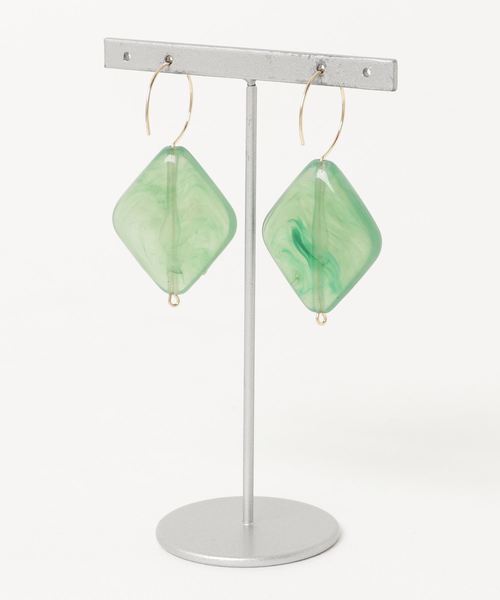 TONE SELECT GOODS(トーンセレクトグッズ)の「【glou】Fake Stone Pierce L(ピアス(両耳用)・レディース・ホワイト/ブラック/グリーン/パープル/イエロー/オレンジ/レッド/ブラウン/グレー/ブルー/ライトグリーン/クリーム・FREE)」の14枚目の写真