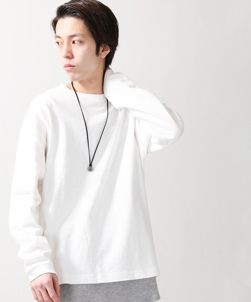 WEGO(ウィゴー)の「WEGO/ヘビースラブビッグシルエットロングカットソー(Tシャツ/カットソー・メンズ・ホワイト/ブラック/サックスブルー/ライトピンク・LARGE/MEDIUM/SMALL)」の2枚目の写真