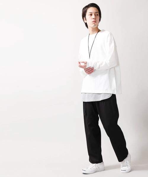 WEGO(ウィゴー)の「WEGO/ヘビースラブビッグシルエットロングカットソー(Tシャツ/カットソー・メンズ・ホワイト/ブラック/サックスブルー/ライトピンク・LARGE/MEDIUM/SMALL)」の15枚目の写真