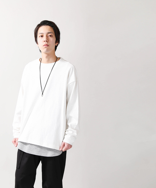 WEGO(ウィゴー)の「WEGO/ヘビースラブビッグシルエットロングカットソー(Tシャツ/カットソー・メンズ・ホワイト/ブラック/サックスブルー/ライトピンク・LARGE/MEDIUM/SMALL)」の12枚目の写真